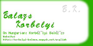 balazs korbelyi business card